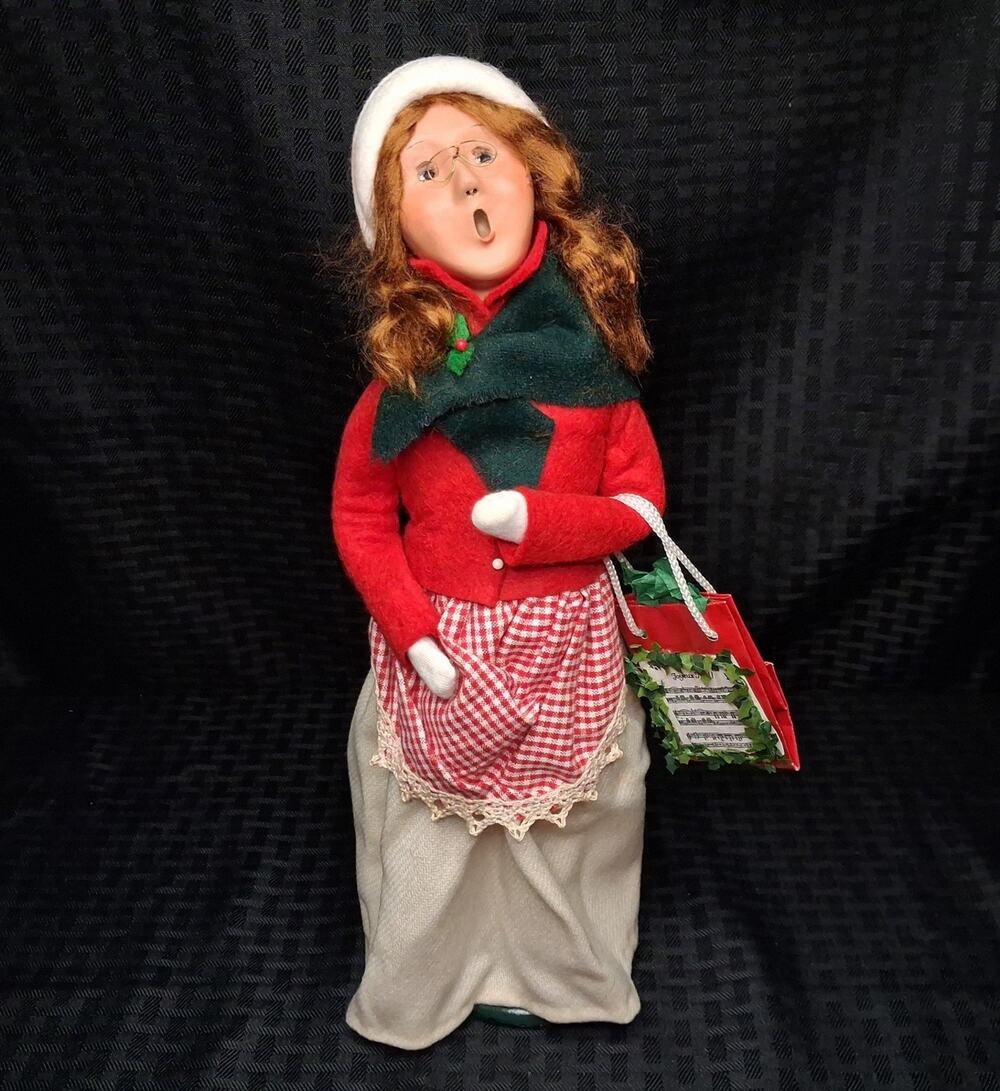Vntg 2007 Byers Choice Caroler Traditional Adult Woman Sweater Sheet Music Bag